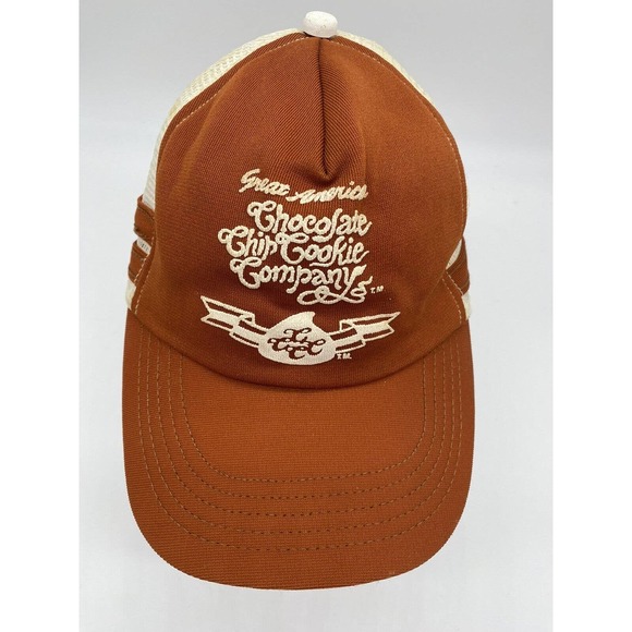 Vintage Great American Chocolate Chip Cookie Co. Snapback Trucker Hat Stains USA - Picture 1 of 8
